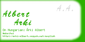 albert arki business card