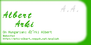 albert arki business card